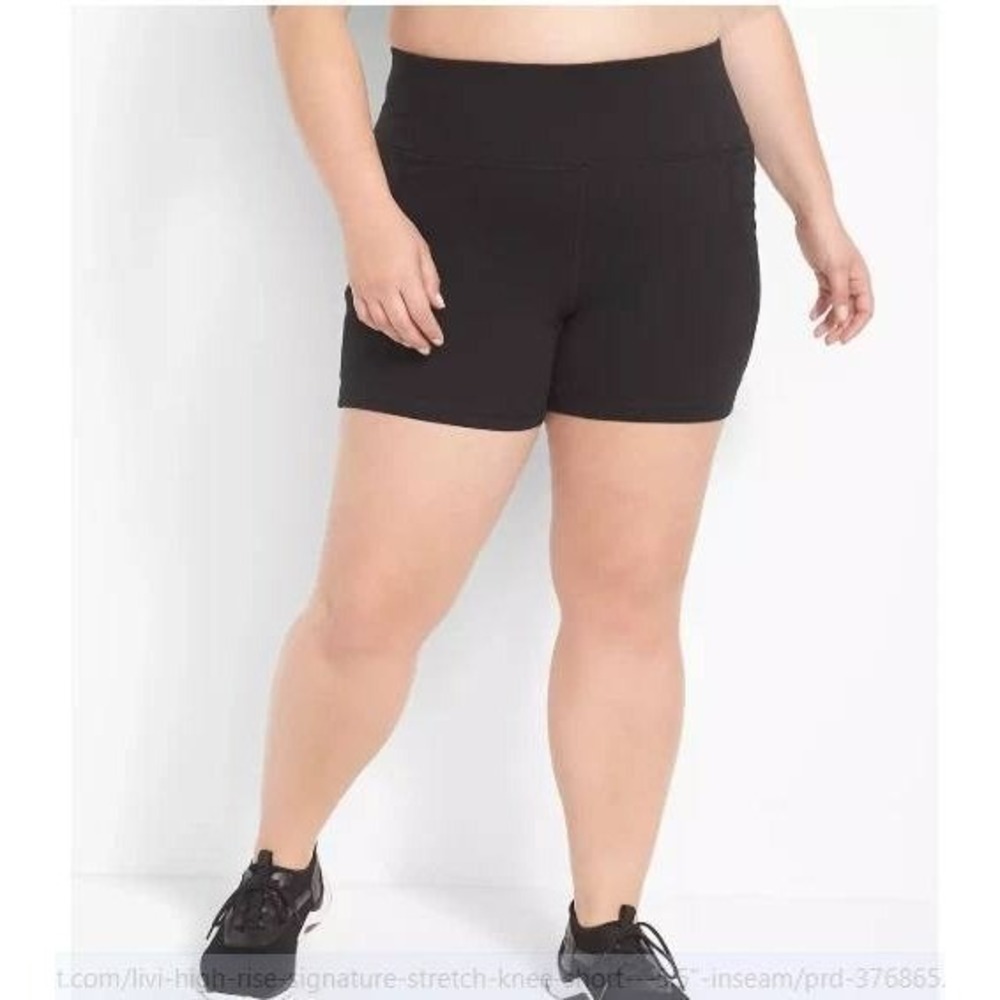 Livi Active Black Bike Shorts Plus Size 22/24 Stretch Casual Athletic Gym